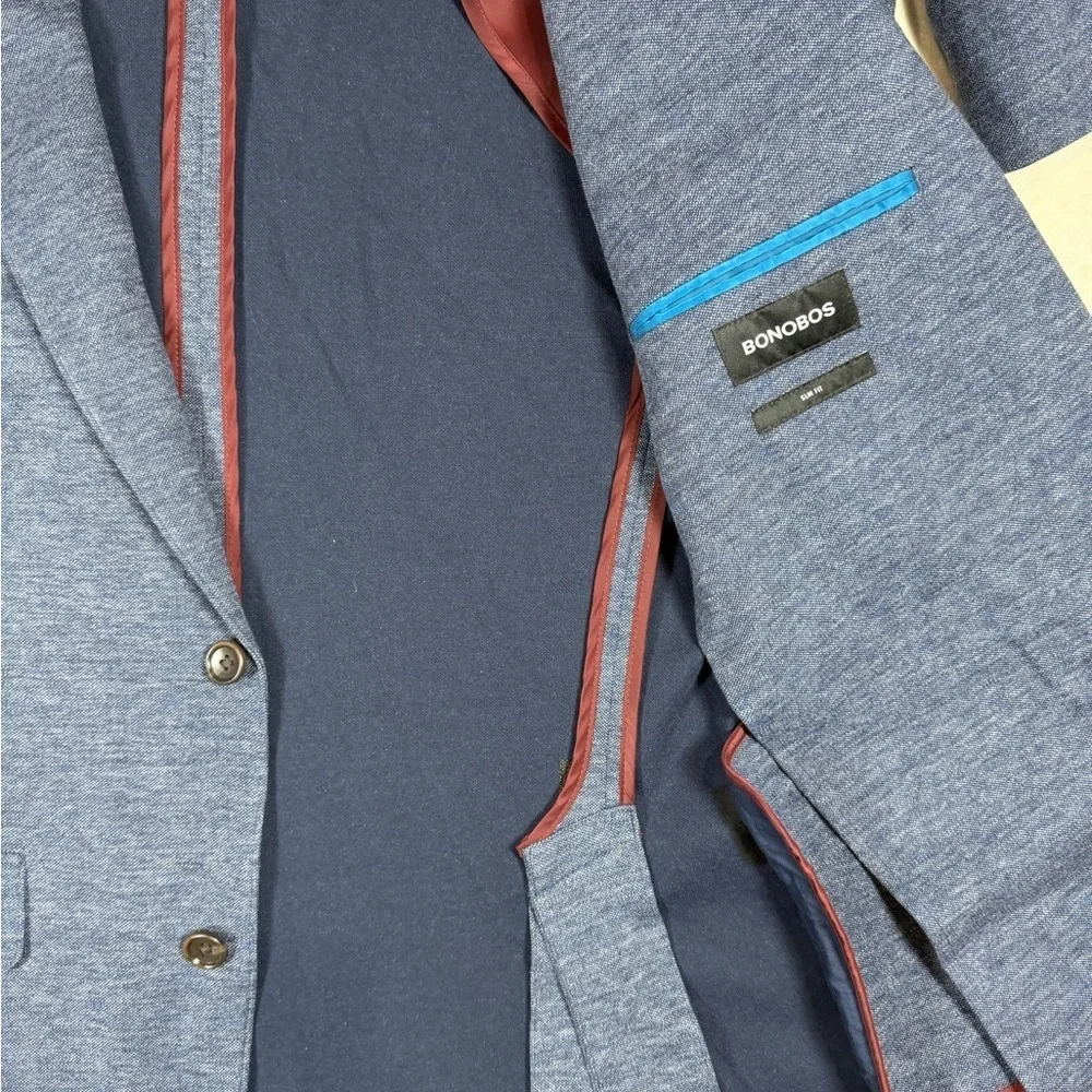 Bonobos 40R Italian Fabric 100% Cotton Soft Stretch Deep Blue Sport Coat Casual